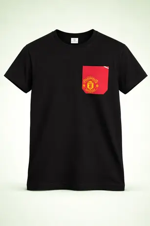 Czarna Koszulka z kieszonką Manchester United.webp
